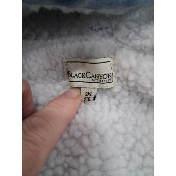 Moose Jacket Blue Sherpa Lined Hooded Womens Sz 2x Warm Cabincore Cozy Coat Warm - Picture 6 of 14